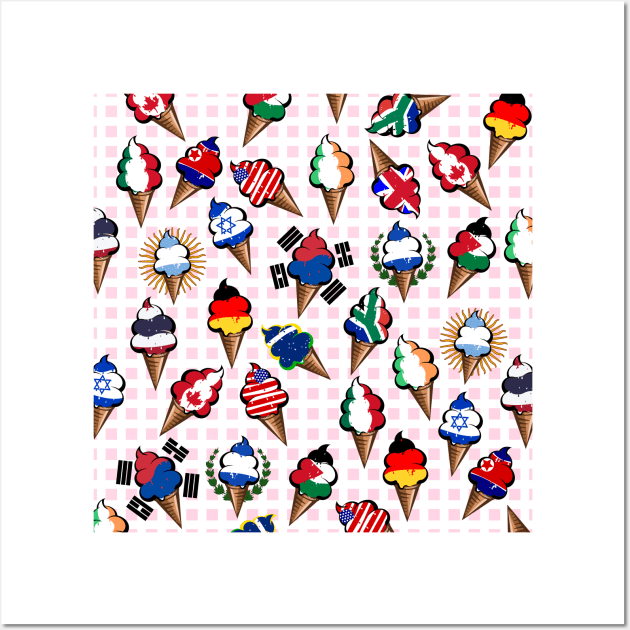 Ice cream flag pattern Wall Art by mailboxdisco